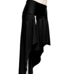 Black practice skirt for belly dancing, elegant and flowing design.