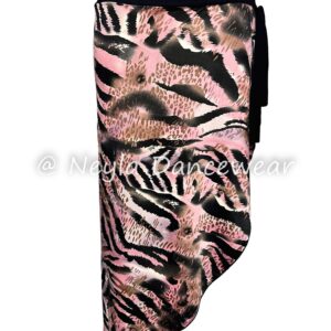 Falda Rashida Neyla Dancewear danza del vientre estampado animalprint rosa negro.