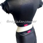 Ropa de Danza del Vientre, Danza del Vientre, Ropa de Ensayo, Ropa de Clases, Encaje, Coral, Falda y Top, Falda, Top, Falda de Danza del Vientre, Conjunto Nora, Negro