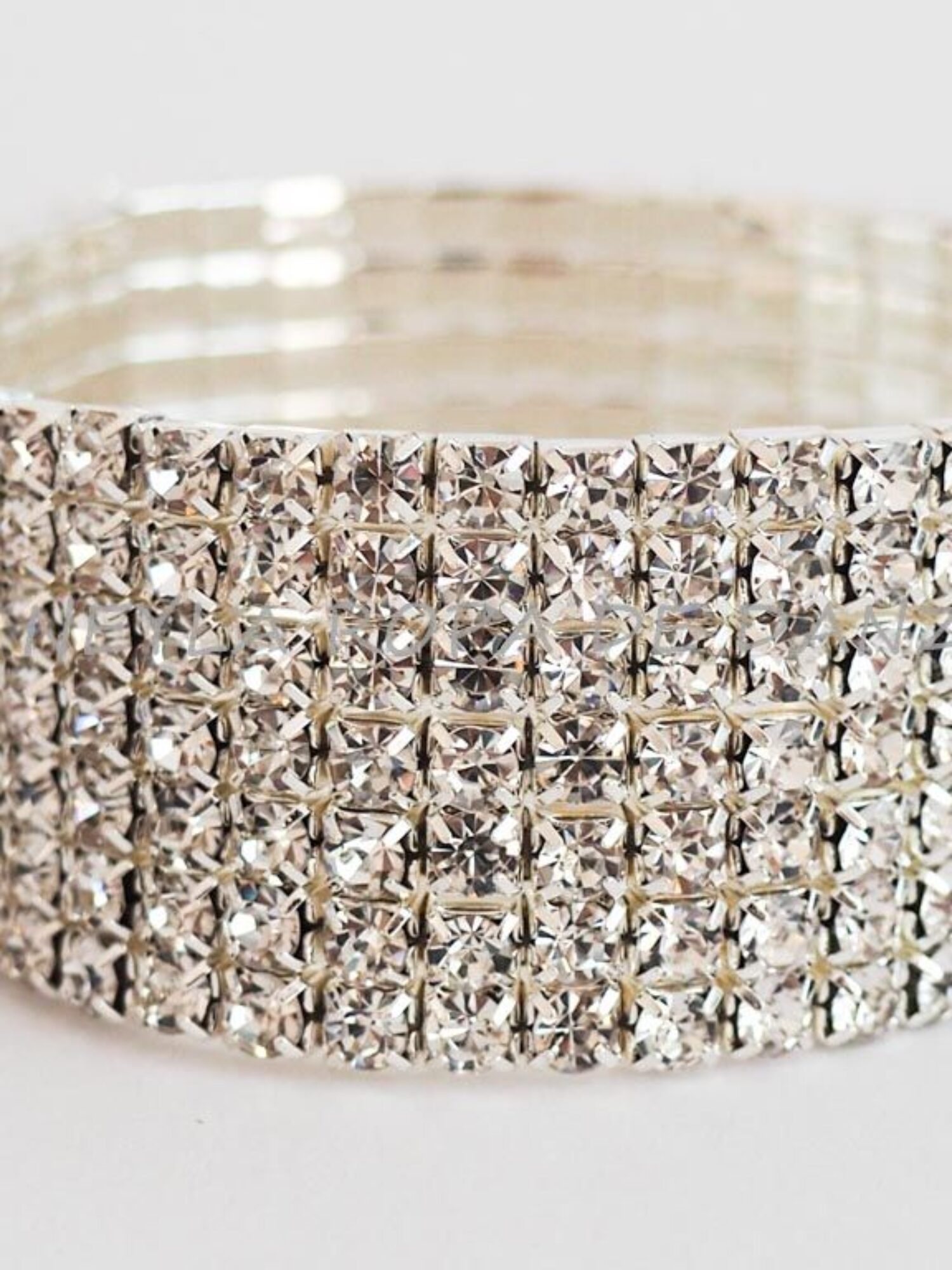 7-row silver rhinestone bracelet for belly dance and oriental dance.