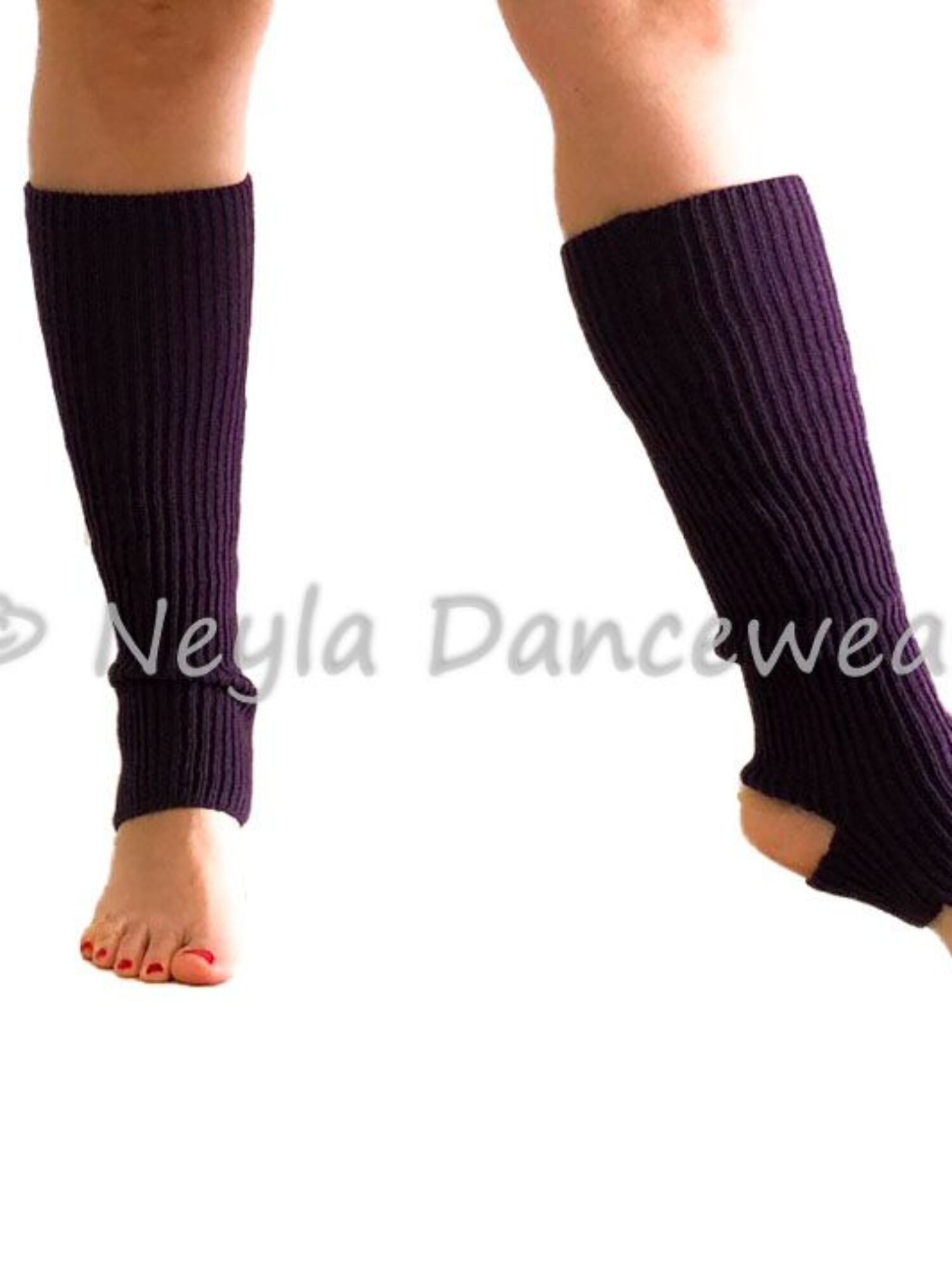Open heel leg warmers in black for belly dance.