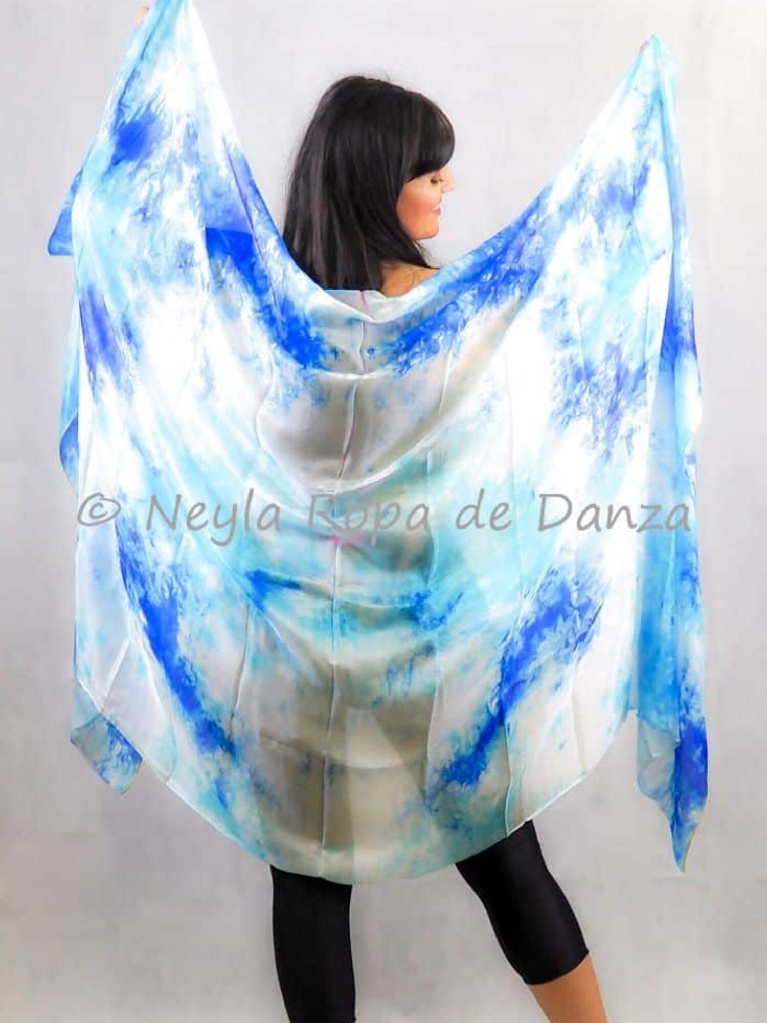 Colored spot silk veil (tie-dye) for belly dance and oriental dance.