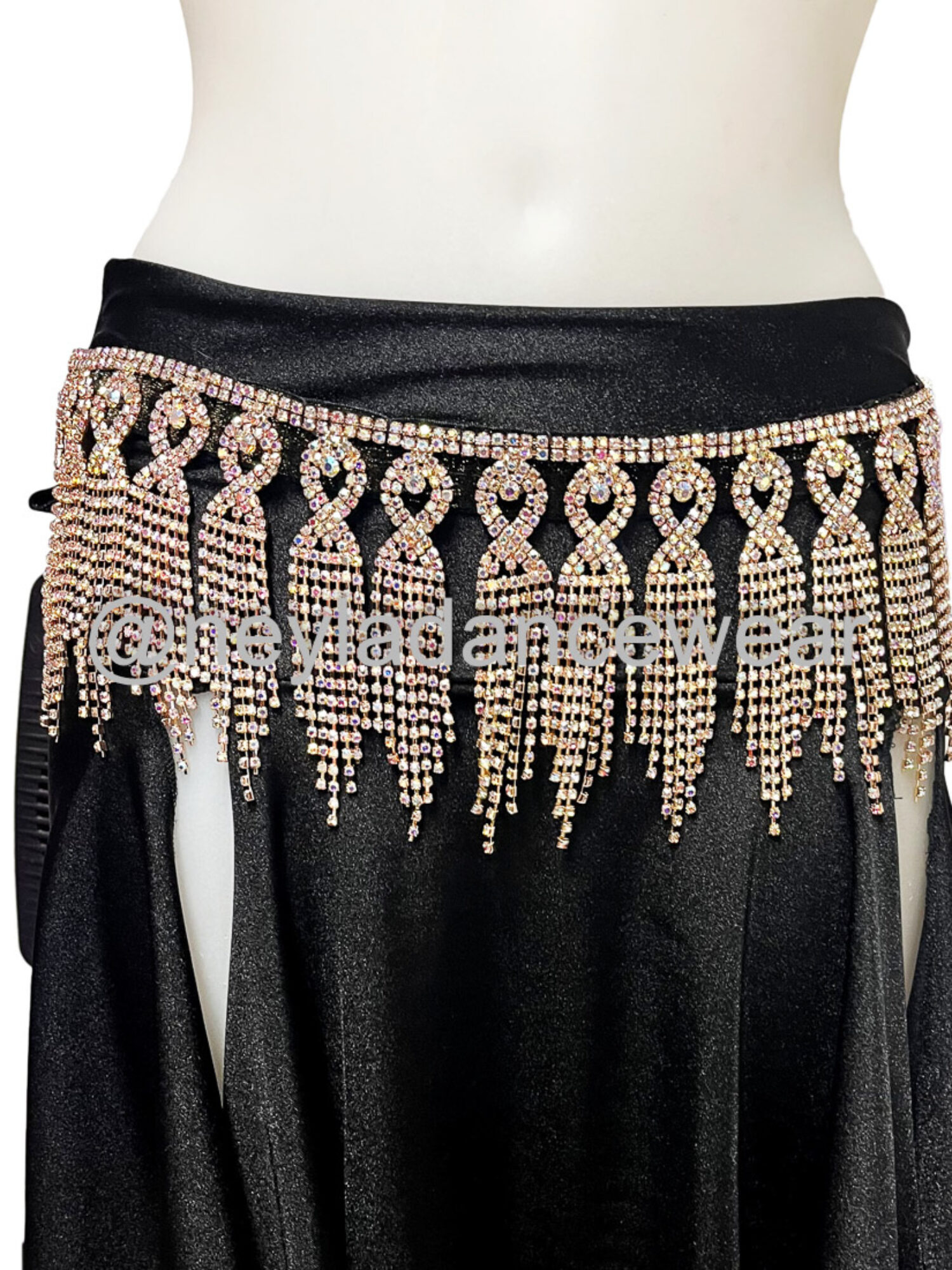 Cinturón Amal con cristales de strass para danza del vientre Neyla Dancewear.